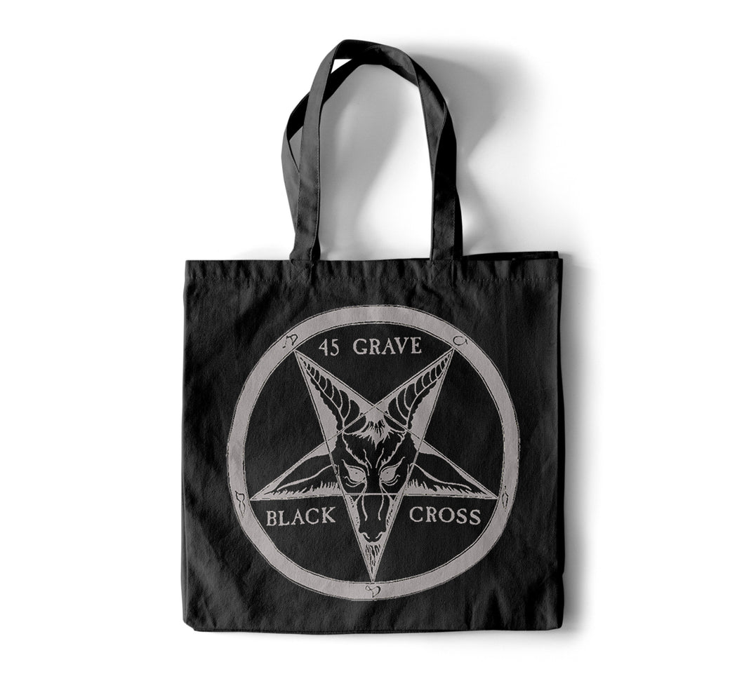 45 Grave - Black Cross Tote Bag