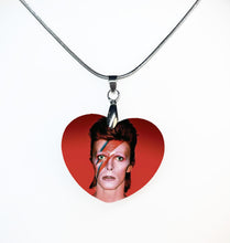 Load image into Gallery viewer, David Bowie Heart Necklace - double sided
