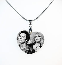 Load image into Gallery viewer, Sid and Nancy Heart Necklace - double sided
