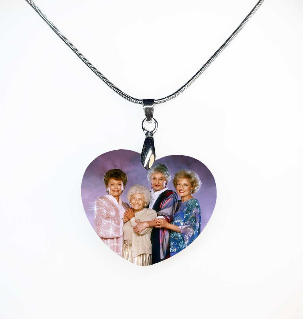 Golden Girls Heart Necklace - double sided