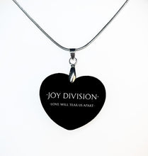 Load image into Gallery viewer, Joy Division Heart Necklace - double sided
